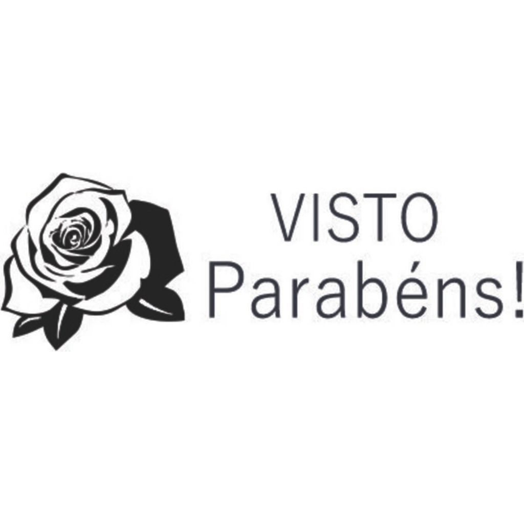 Carimbo Automático Autoentintado visto parabens com desenho rosa