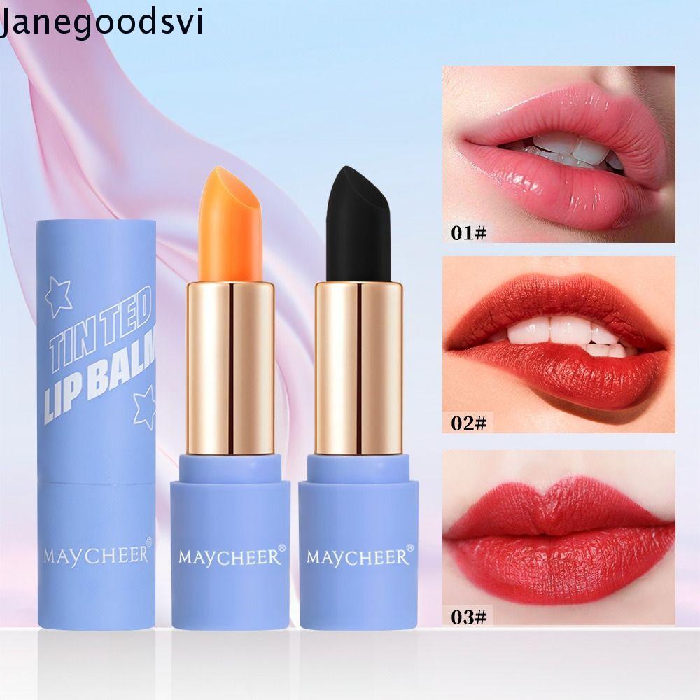 Bálsamo Labial Colorido Com Mudança De Temperatura, Longa Hidratante Para Os Lábios Anti-Peeling 24 Horas À Prova D'água