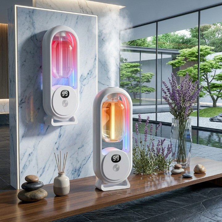 Imagem Difusor de Aroma Sem Fio de Parede Aromatizador Umidificador de Ambiente Misuli