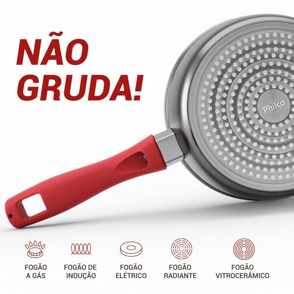 Panela Philco 3L Redstone com Tampa de Vidro PPN22A em Oferta na Shopee