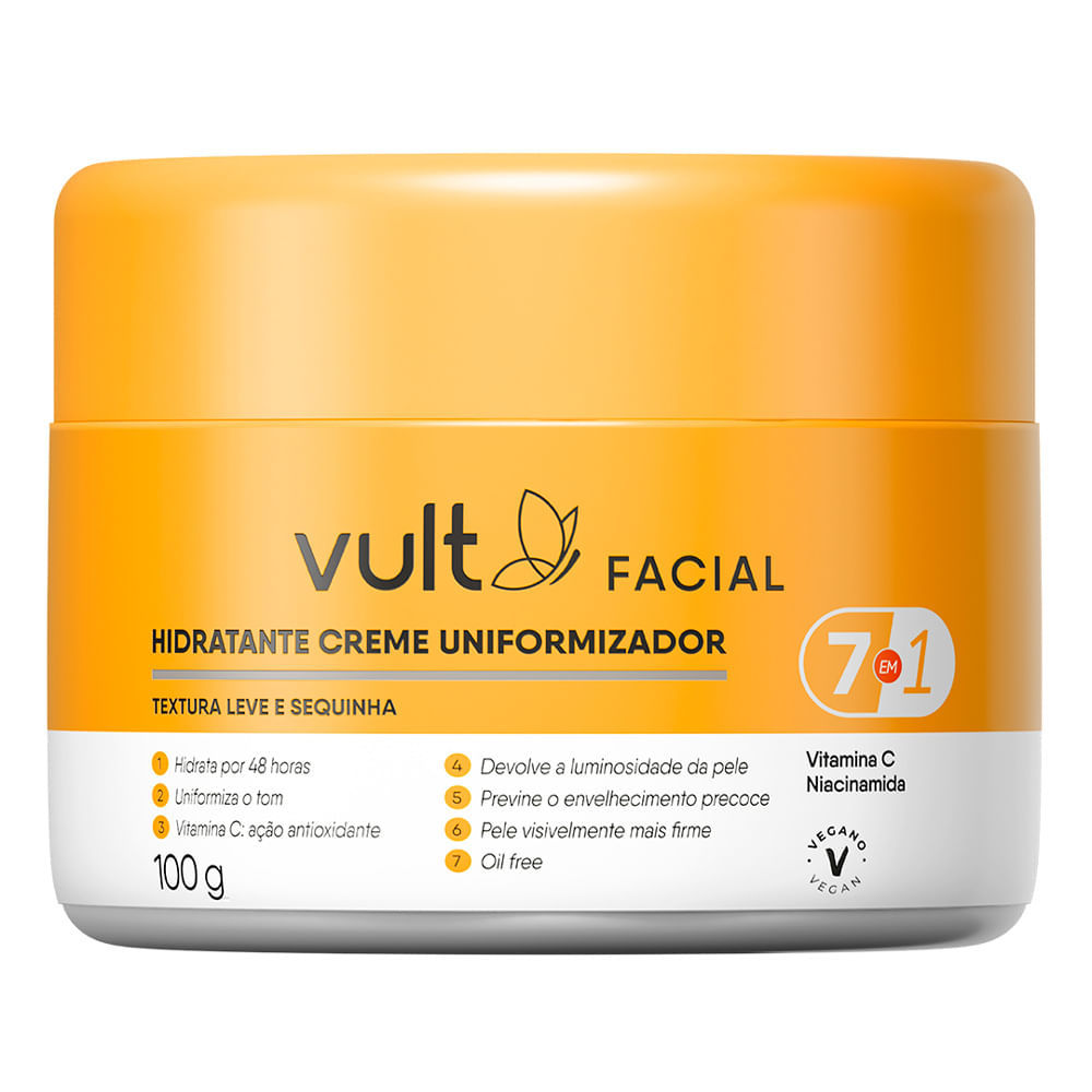 Creme Hidratante Uniformizador Facial Vult 7 Em 1 Vitamina C 100g em Oferta na Shopee