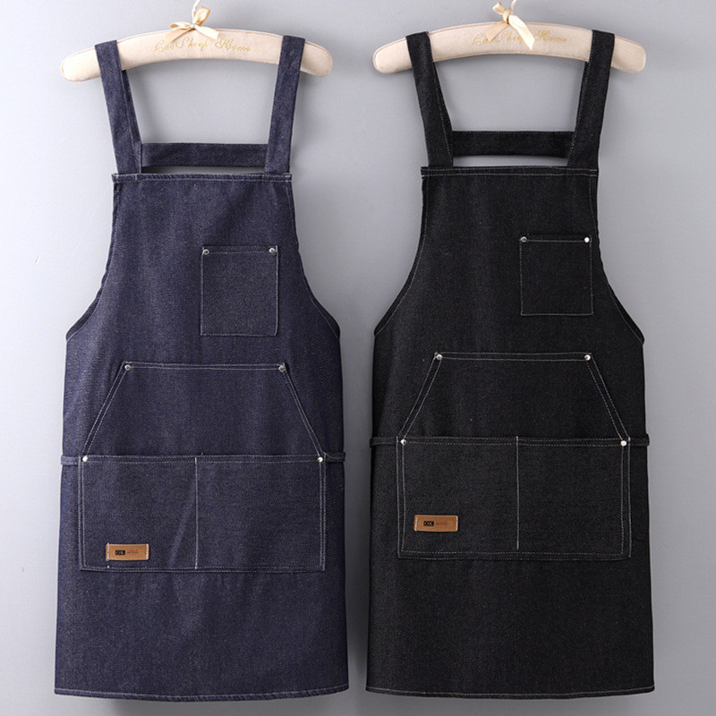 Avental Profissional Jeans Chef Cozinha Barista Churrasqueiro Gastronomia Ajustável