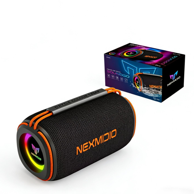Portátil Caixa De Som Bluetooth Resistente a Água Com Alto Falante Duplo e Luz RGB Caixa De Som Com MD-B01