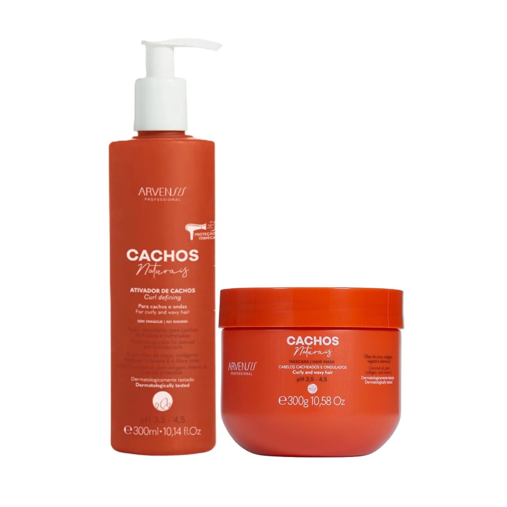 Kit Arvensis Professional Cachos Naturais - Ativador De Cachos Curl Defining 300ml + Máscara 250g