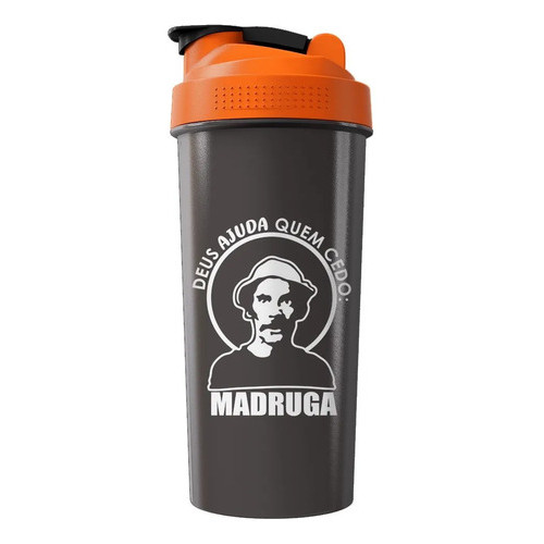Coqueteleira Academia Shaker Treino Garrafa Agua Bike Preta Fumê - F04