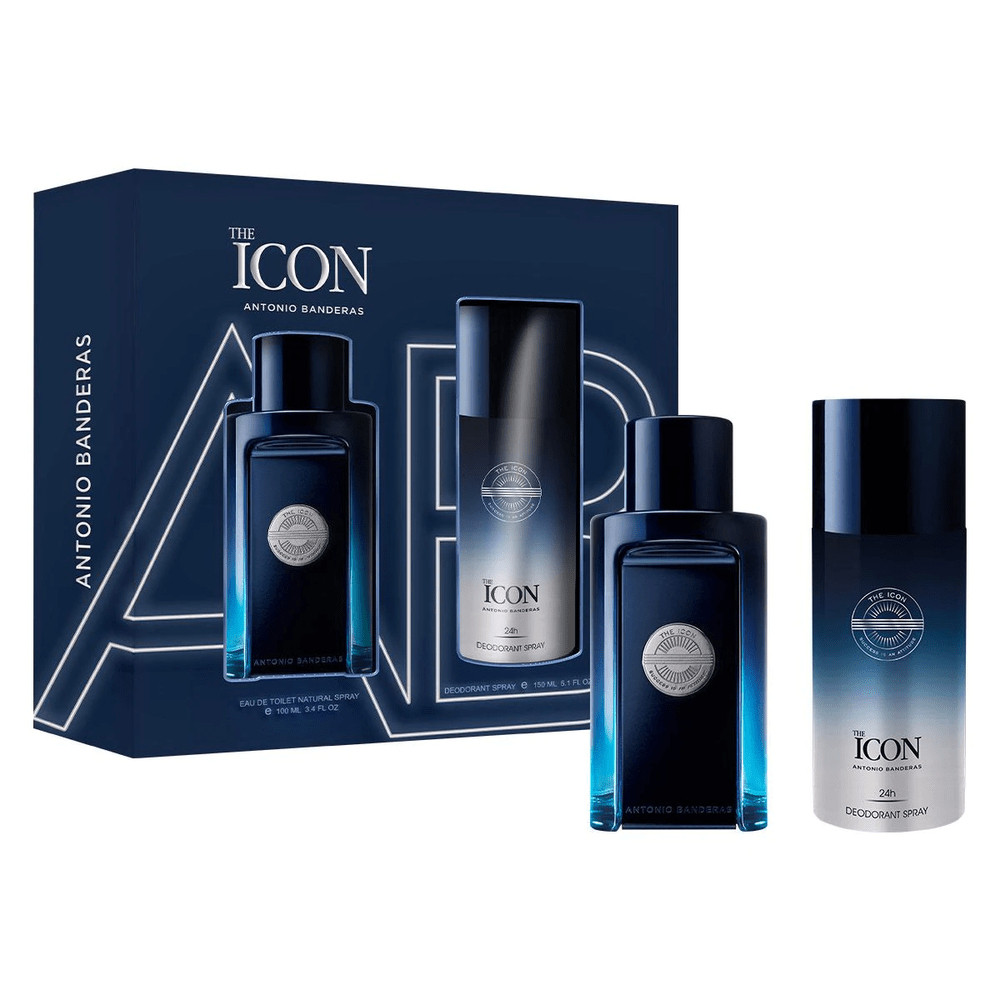 KIT EDT THE ICON ANTONIO BANDERAS - PERFUME 100ML + DESODORANTE 100ML