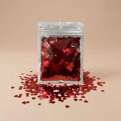 Mini Confete Metalizado Vermelho - Coração - 15g - 1 unidade - Rizzo
