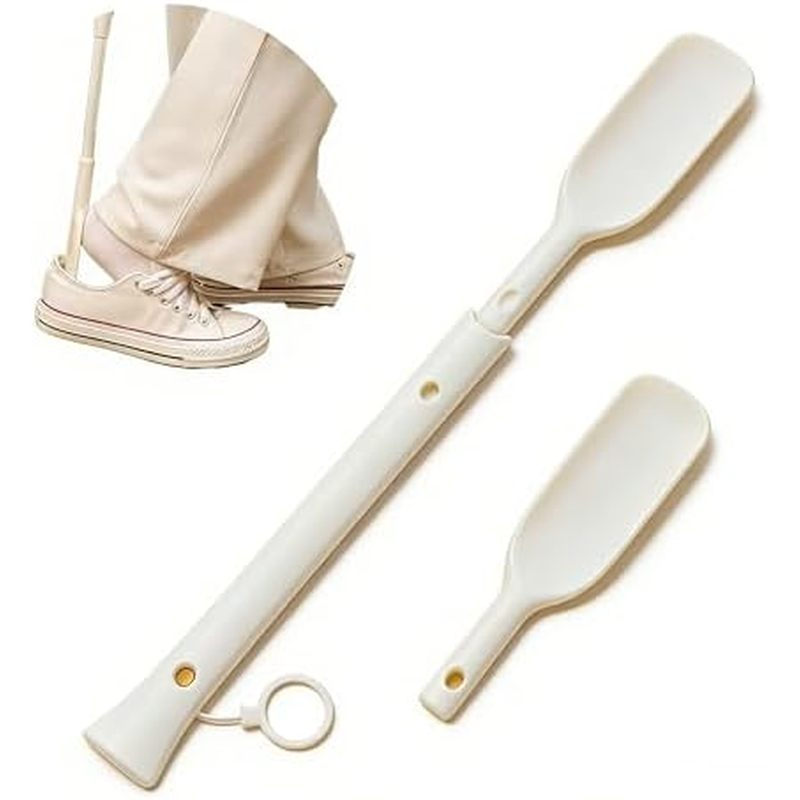 Calçadeira de Cabo Longo 16.1"-27.5" Telescópica de Três Seções e Desmontável, Cabo Ajustável para Idosos, Homens e Mulh