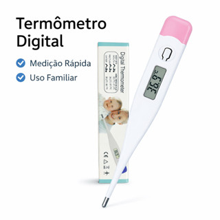 Termômetro Digital LCD Rápido para Febre Bebê Infantil e Adulto Portátil Rosa Azul em Oferta na Shopee