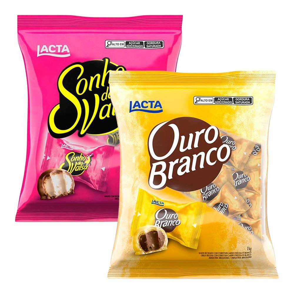 Kit Chocolate Ouro Branco 1Kg + Sonho de Valsa 1Kg em Oferta na Shopee