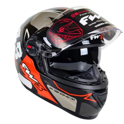 Capacete FW3 GTX 43 Grafite Vermelho com Óculos
