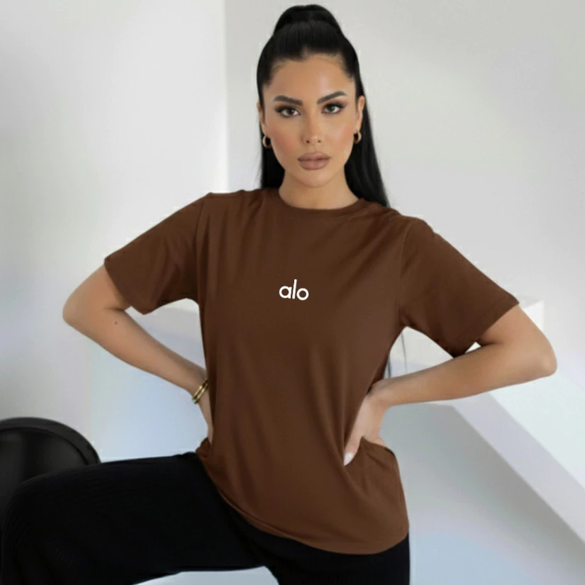 T-Shirt Feminina Yoga Fitness Estampada Blusa 100% Algodão Envio Imediato — imagem 1