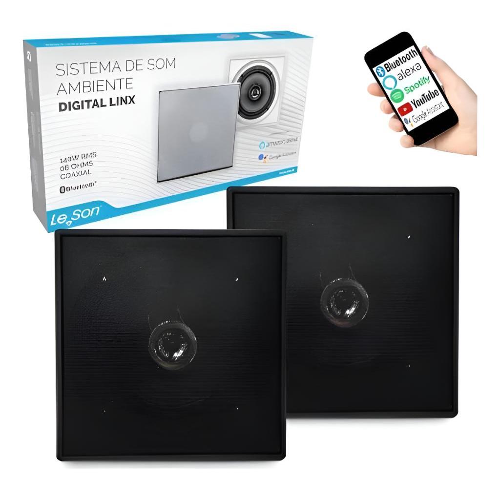 Kit Arandela Quadrada 6 Leson 2lsquadpt 70w Rms Preta Par /
