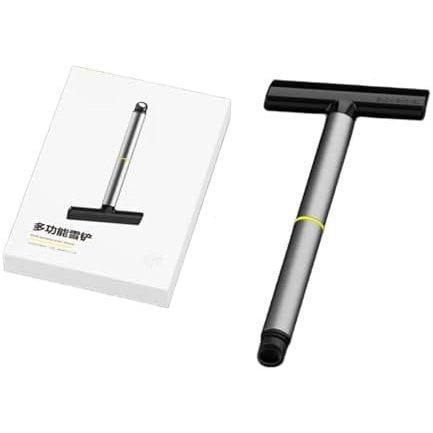 Conjunto de raspador de gelo para para-brisa de carro multifuncional com gancho de limpeza de pneus em liga de alumínio 