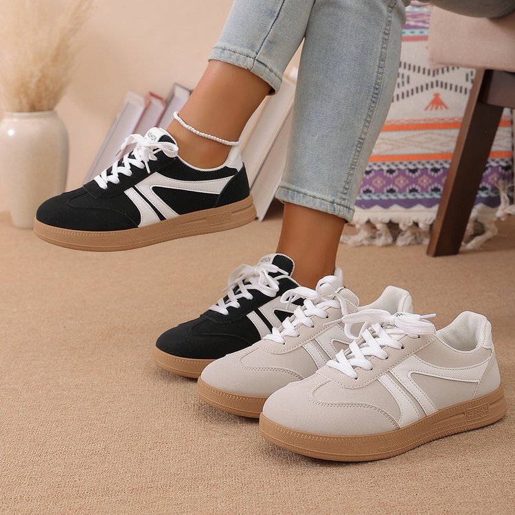 Tênis feminino antiderrapante tênis rendas tênis planos sapatos de estudante tênis