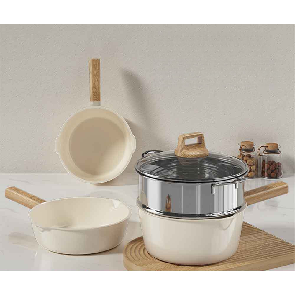 Conjuntos De Panelas De Molho Com Tampa Antiaderentes Conjunto Bico Pequeno Panela De Cozinha , Compatível Indução , Fác