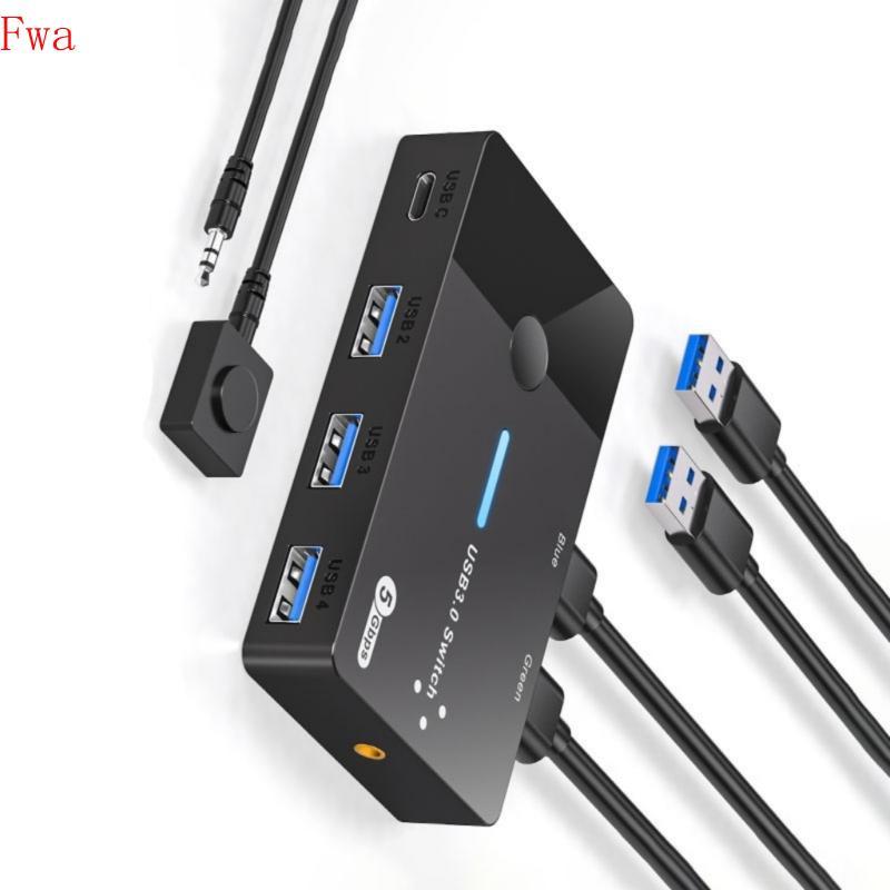 Comutador Fwa KVM Para 2 Computadores USB3 0 Switcher 2 4 Saídas