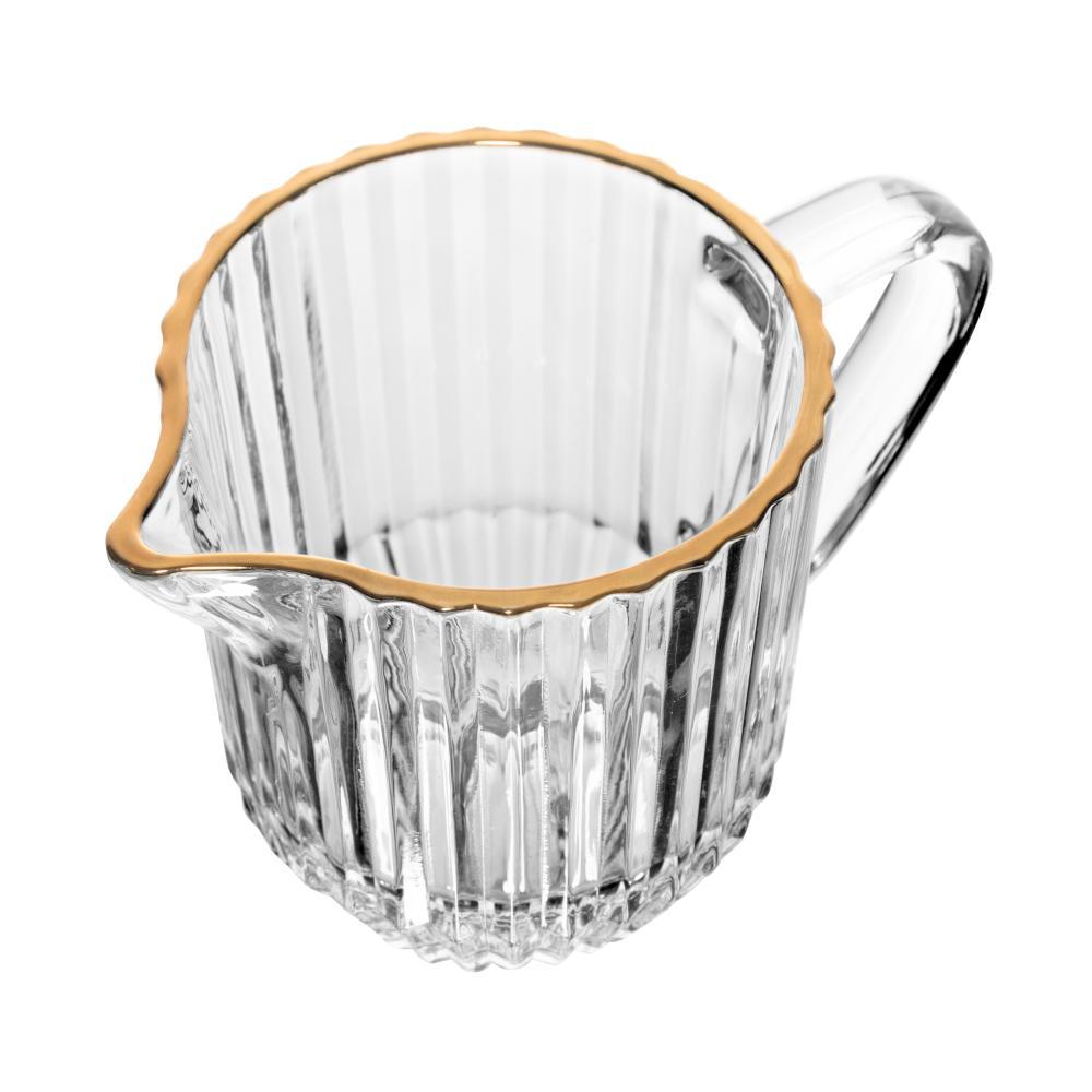 Leiteira de Cristal 220ml com Fio de Ouro Wolff Império para Servir Leite, Molhos e Caldas