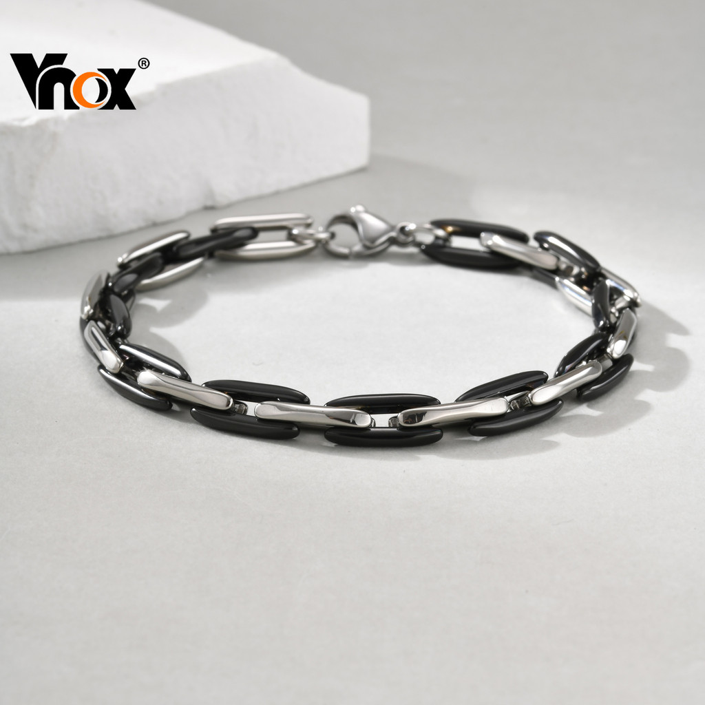 Vnox Moda Masculina Pulseira De Aço Inoxidável Grosso Papel Corrente Jóias Presente em Oferta na Shopee