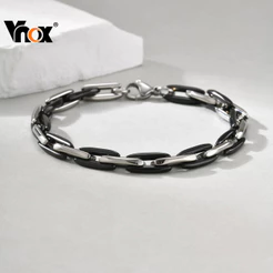 Vnox Moda Masculina Pulseira De Aço Inoxidável Grosso Papel Corrente Jóias Presente