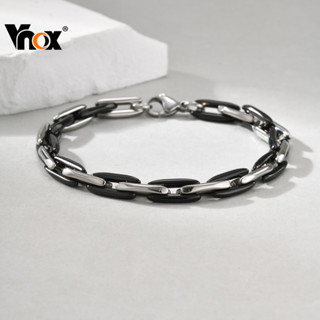 Vnox Moda Masculina Pulseira De Aço Inoxidável Grosso Papel Corrente Jóias Presente em Oferta na Shopee