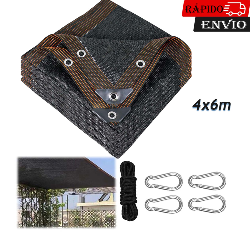 preto pano de sombra para jardim 4×6m cobertura de sombra para exterior pérgola plantas de pátio de pendurar capa rede