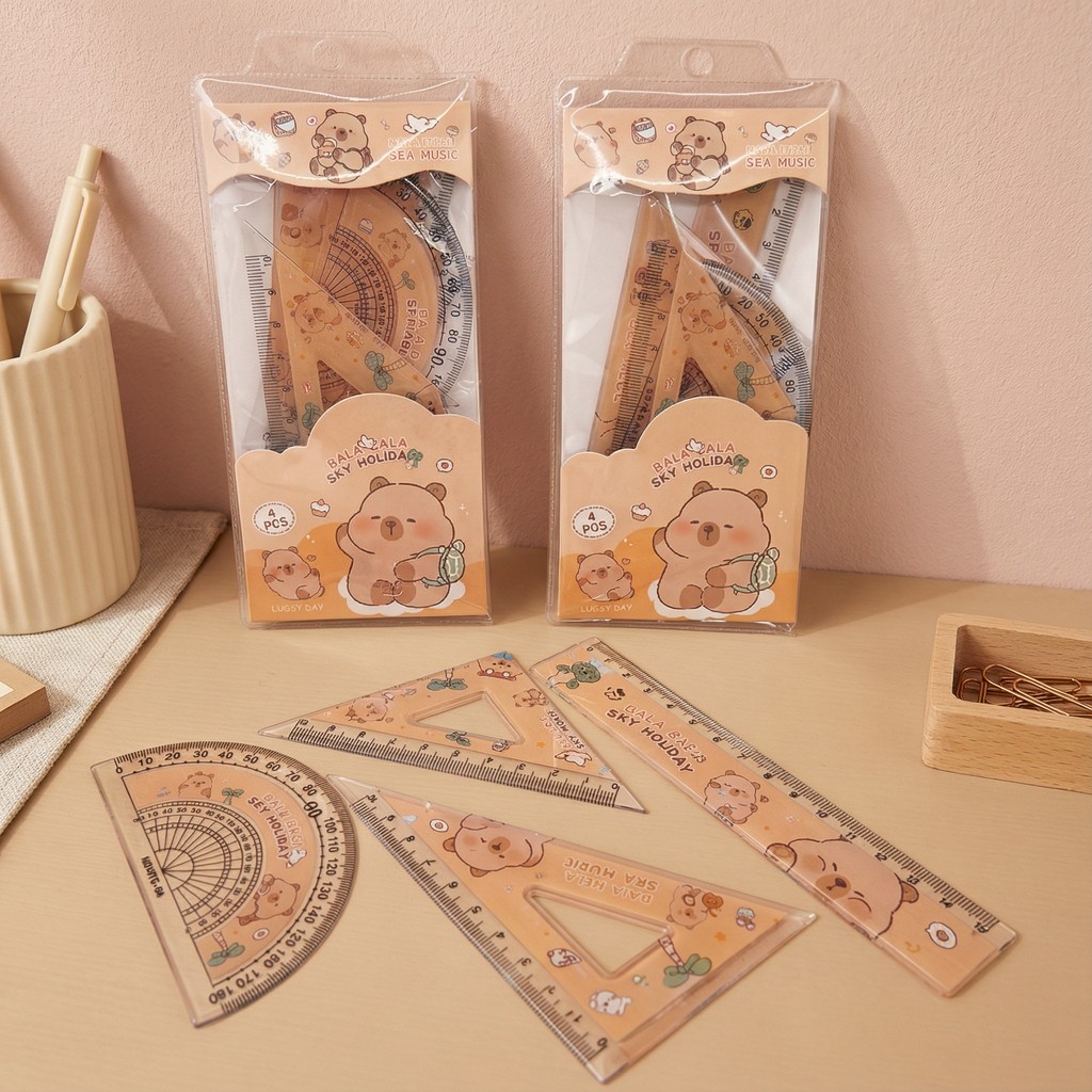 Kit 04 Régua de Capivara Fofa Papelaria Escritório De Material Escolar em Oferta na Shopee