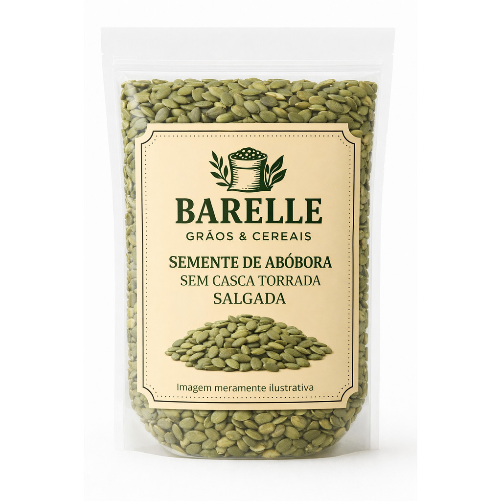 Semente de Abóbora Torrada Sem casca Com Sal Barelle 1kg em Oferta na Shopee