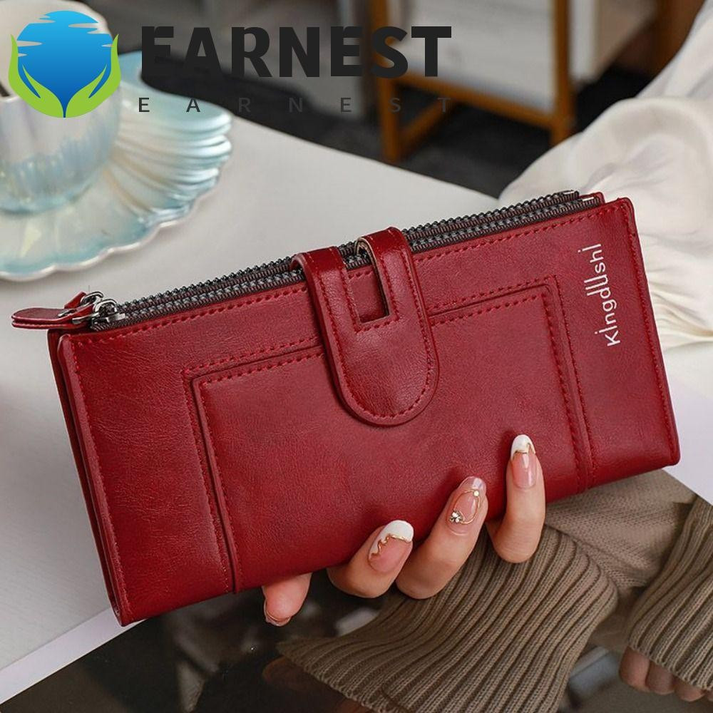 Carteira Longa EARNEST Biofold , De Couro PU Estilo Coreano De Grande Capacidade , Bolsa Clutch Com Fecho