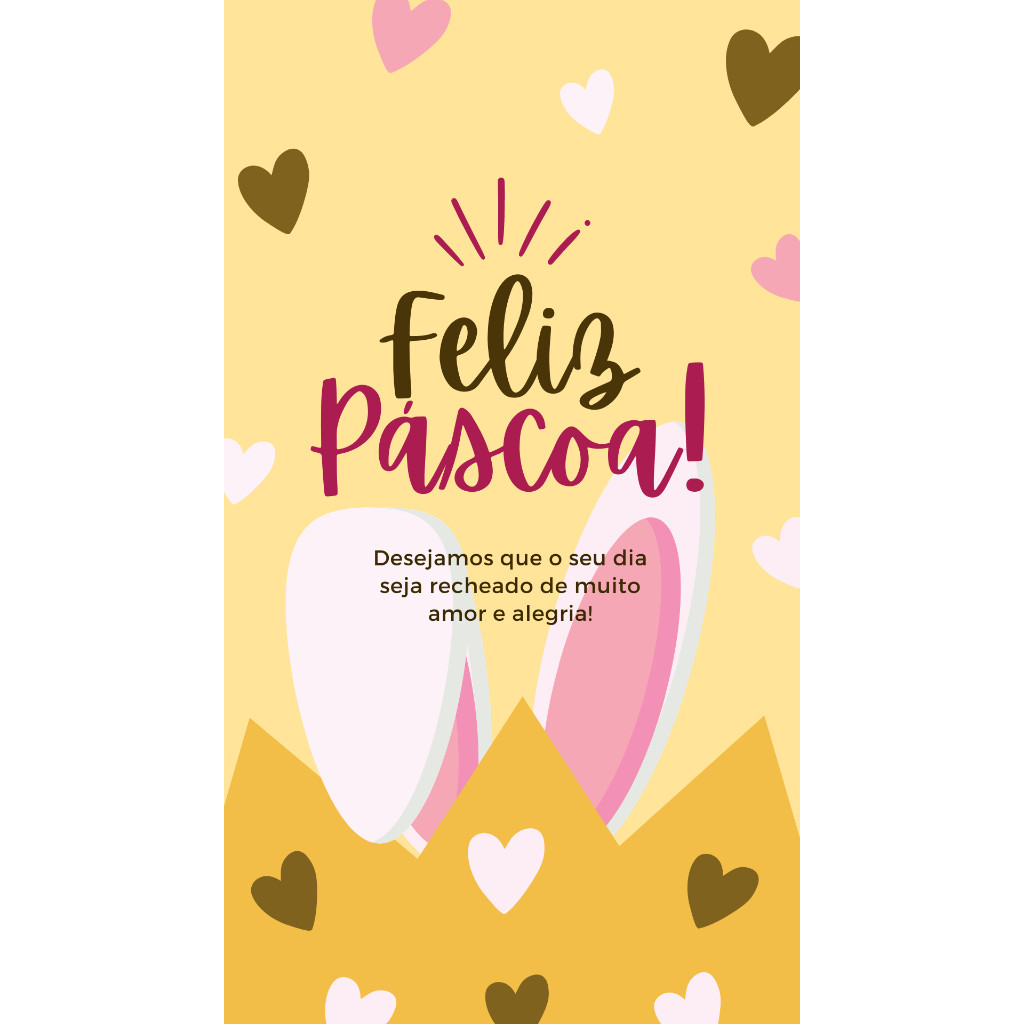 Cartão Feliz Páscoa Coelho Mod6 - 50 unidades