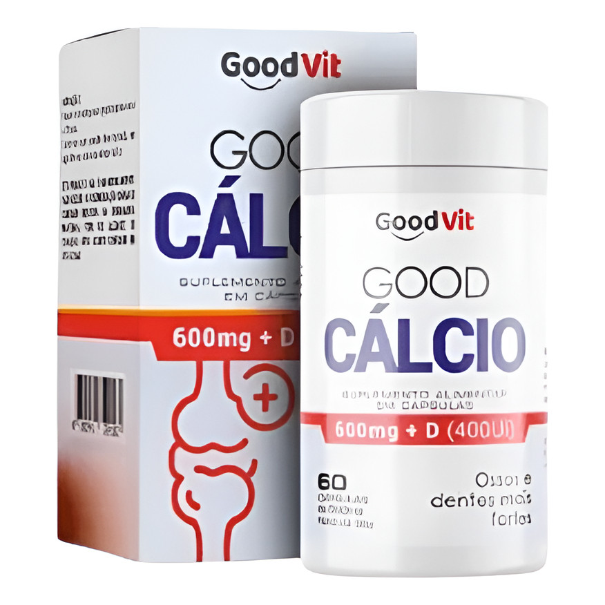 Good Cálcio 600mg + Vit D 400ui - 60 Cápsulas - Good Vit Sem Sabor