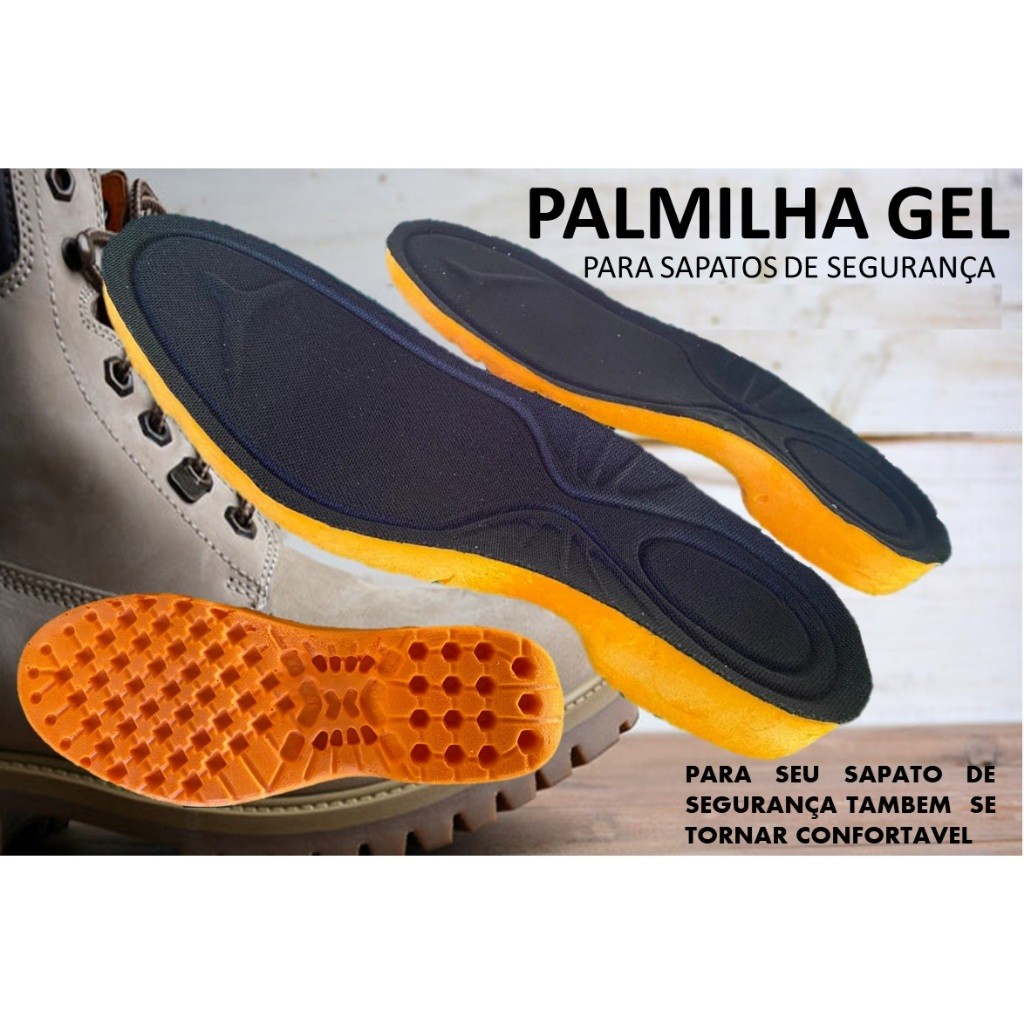 PALMILHA EM GEL Pu, USO EM SAPATOS DE SEGURANÇA, BOTAS E TÊNIS track