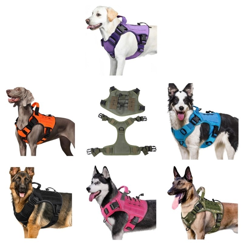 Arnês Para Cães AntiEscape * Raças Grandes, Acolchoamento Reflexivo, Ajuste Cinta Peitoral, Equipamento Cami