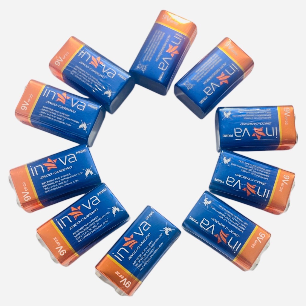 Fonte De Energia 9V Uso Eletrônico Modelo 6F22 Prime