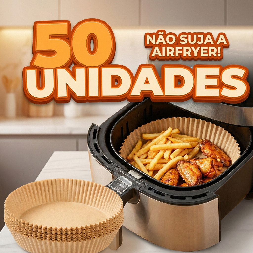 Kit Forma Air Fryer De Papel descartável Antiaderente Fritadeira Cozimento Protetor Forro Tapete Airfryer 3L a 5L