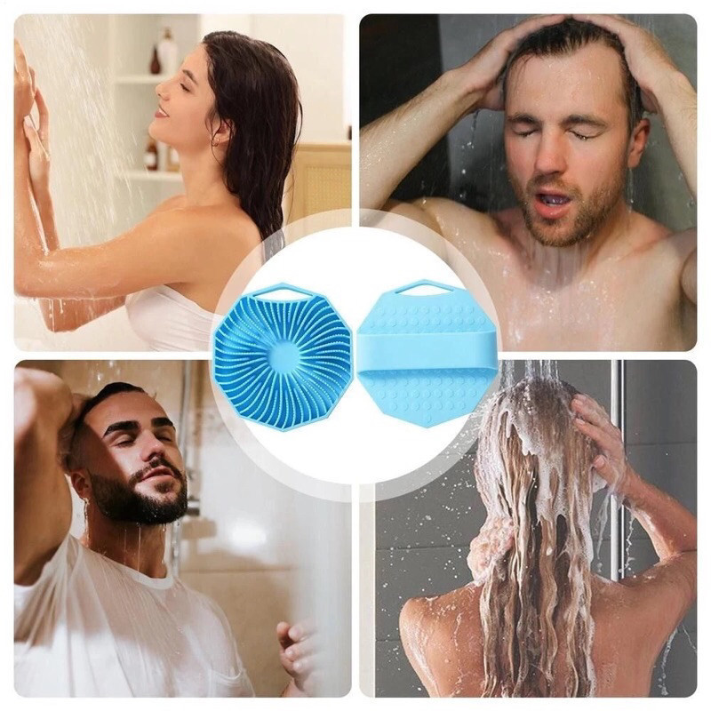 Esfregão Corporal Antibacteriano de Silicone Duplo Lado Multifuncional e Moderna, Escova de Banho Esfoliante para Pele