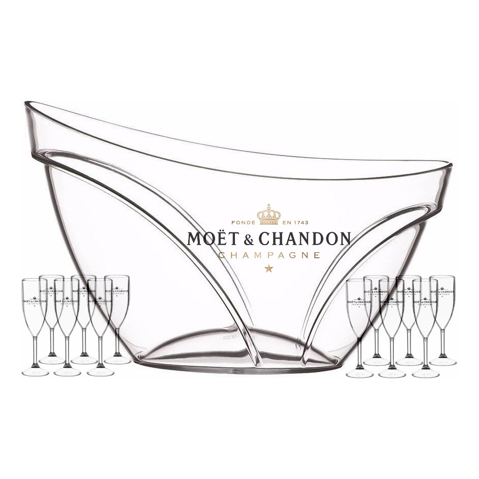 Champanheira Acrílica para Espumante Moët Chandon + 12 Taças