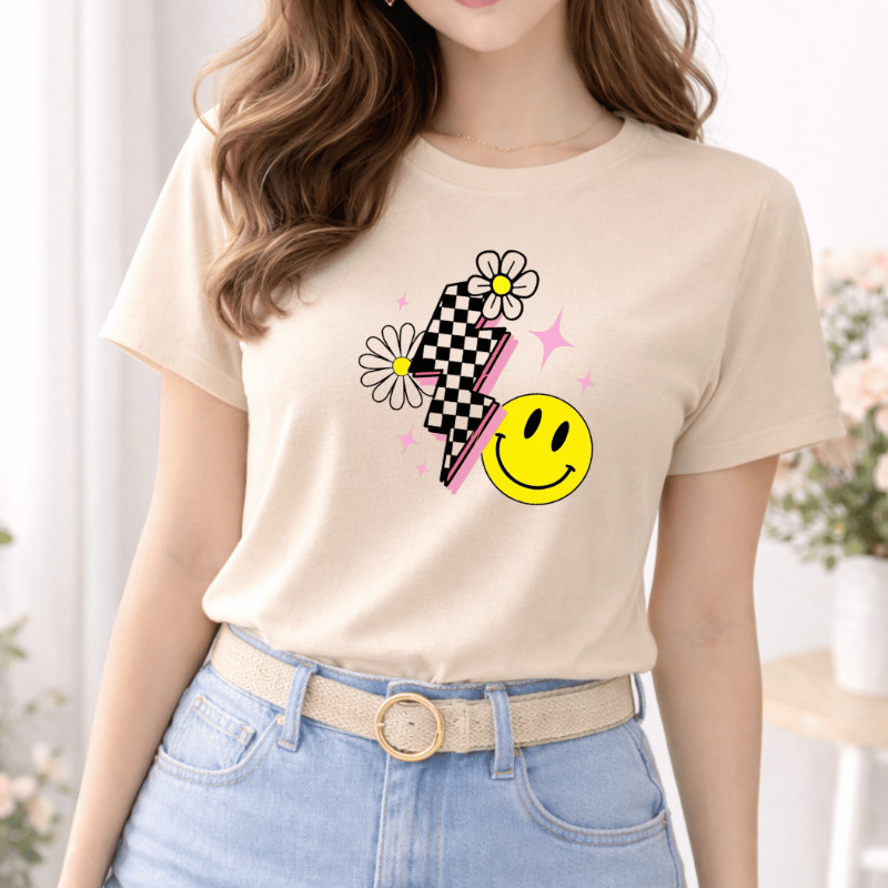 Blusa Feminina Infantil/Juvenil Estilosa Estampa em DTF Camisa 100% Algodão Confortável com Toque Macio Casual Estilo