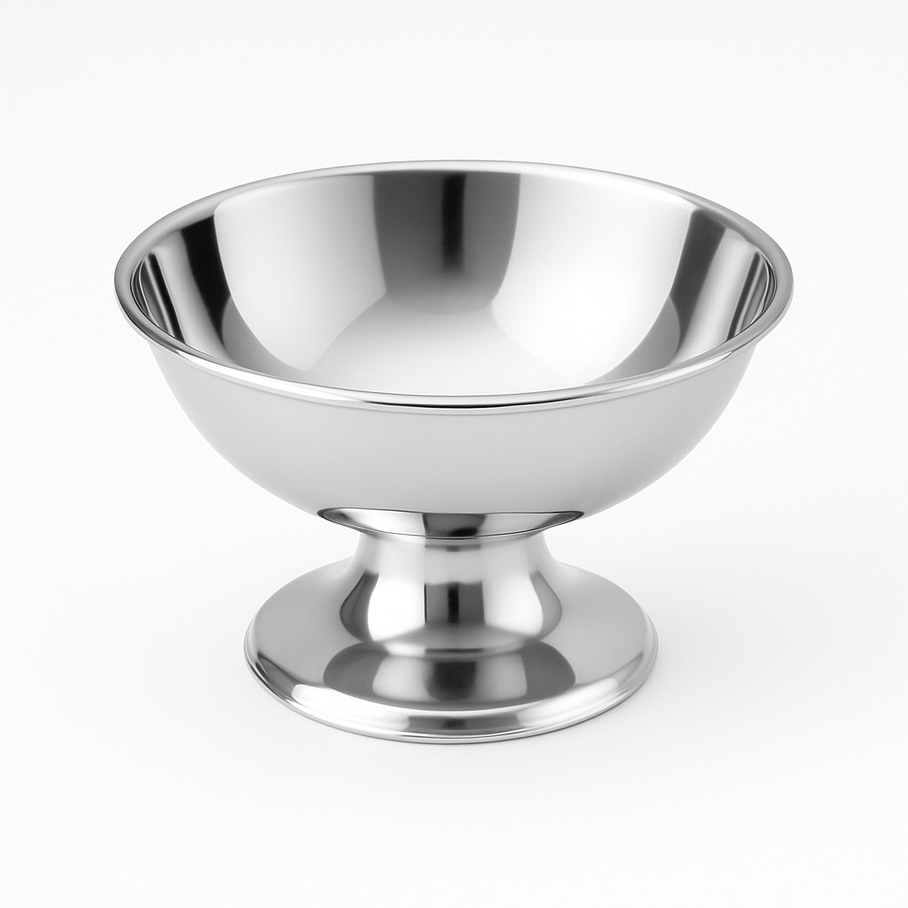 Taça para Sobremesa Inox 120ml Globo Taça para Sorvete Açaí e Doces Aço Inox Brilhante