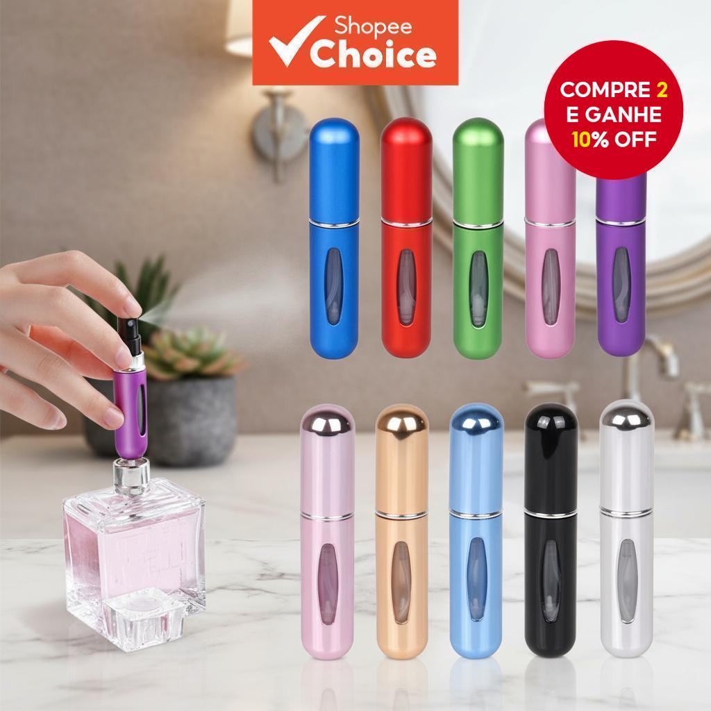  Mini Frasco de Perfume de Viagem 5ml - Frasco de Spray Recarregável para Cosméticos e Presentes