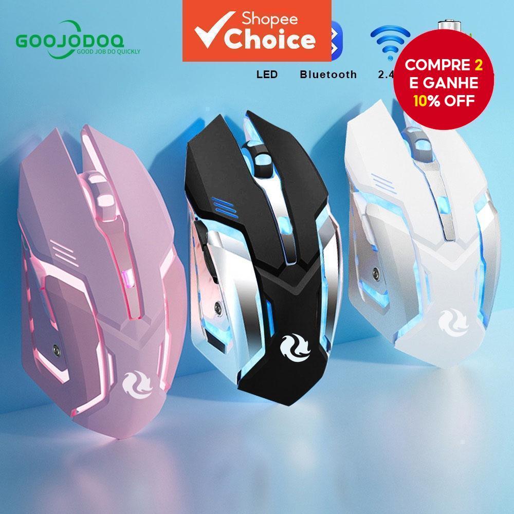 GOOJODOQ Gaming Mouse Sem Fio 2400DPI Backlight 5 Botões 3 DPI Bluetooth Silencioso Mudo Para PC Laptop