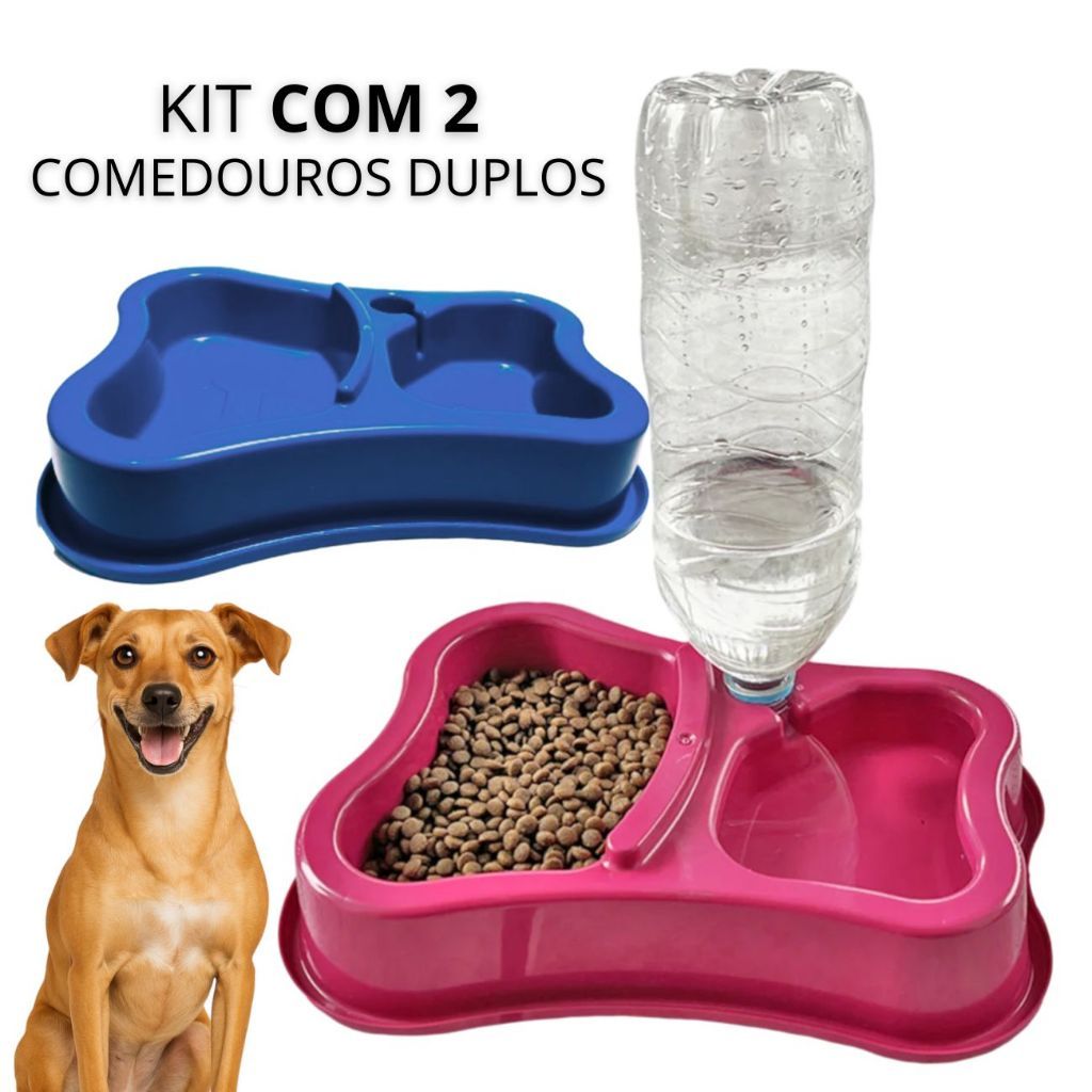 Comedouro Duplo Anti Formiga Pet Bebedouro Automático Suporte Para Garrafa Comedouro