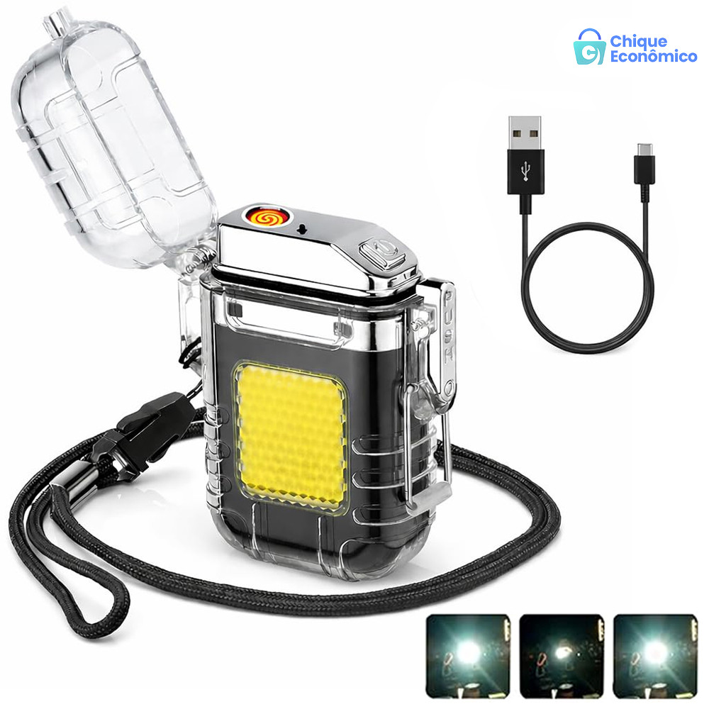 USB-Isqueiro Elétrico LED Recarregável . em Oferta na Shopee