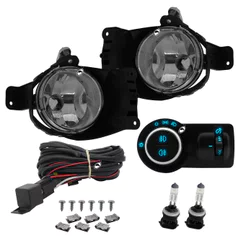 Kit Farol Milha Neblina Onix 2012 a 2014 Prisma Cobalt Spin 2013 a 2015 Botão Painel Bipartido Azul