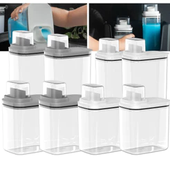 Kit 4 Peças Dispenser Flow 1,5 E 2,3 Litros Sabão Líquido Amaciante Produtos Limpeza Lavanderia
