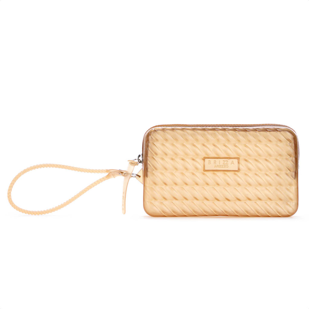 Bolsa Clutch Brizza Arezzo Alça Marrocos Translúcido Marrom - Feminino