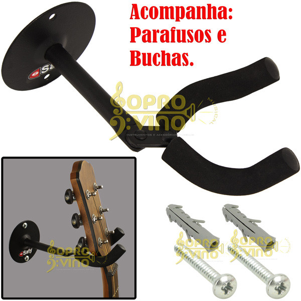 Suporte Parede Violão Guitarra Contra Baixo Cavaquinho Saty SP10 Plus