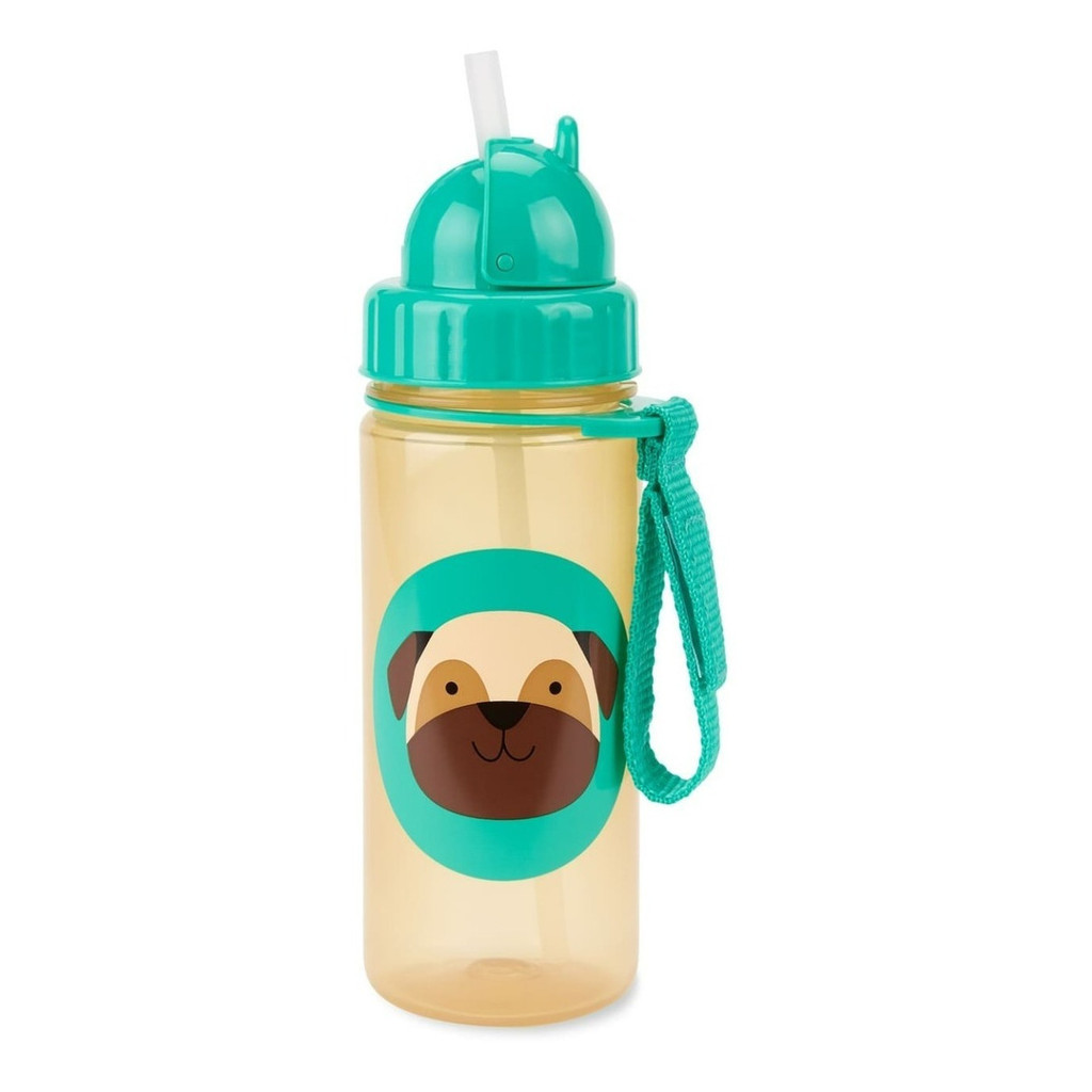 Garrafinha de Água Infantil com Canudo Skip Hop Zoo BPA Free Antivazamento Portátil Resistente