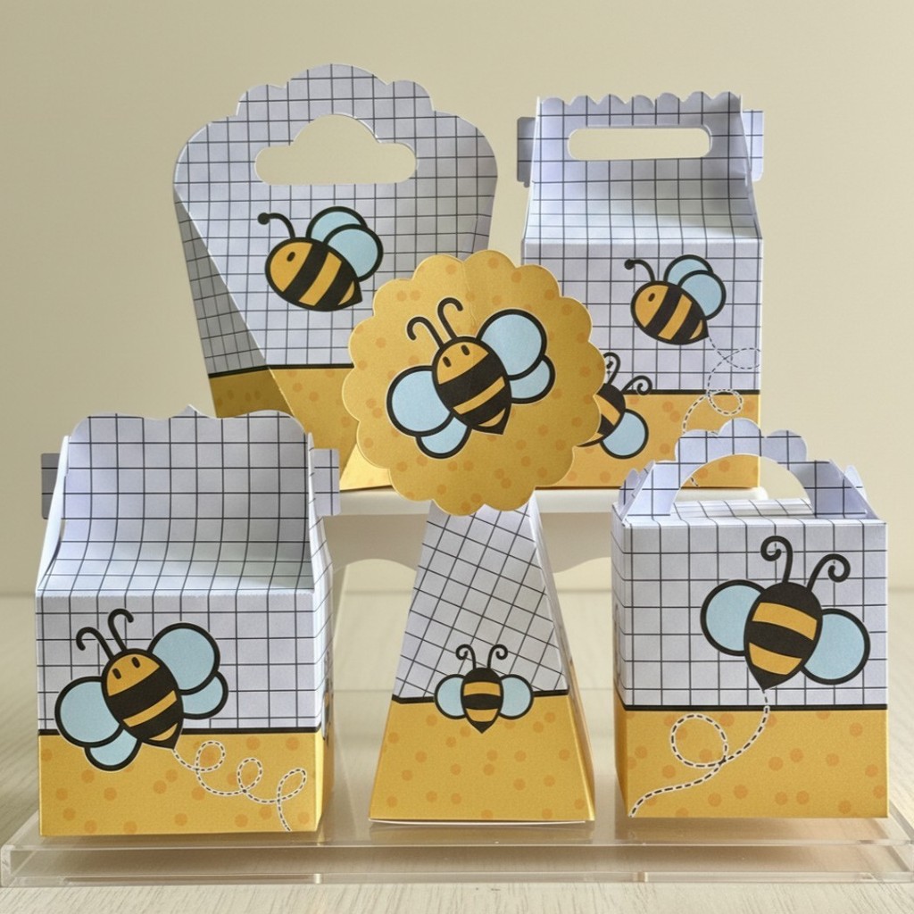 Caixinhas Abelhinha - PEGUE E MONTE - PRONTA ENTREGA kit festa lembrancinha aniversario mimos decoração personalizados