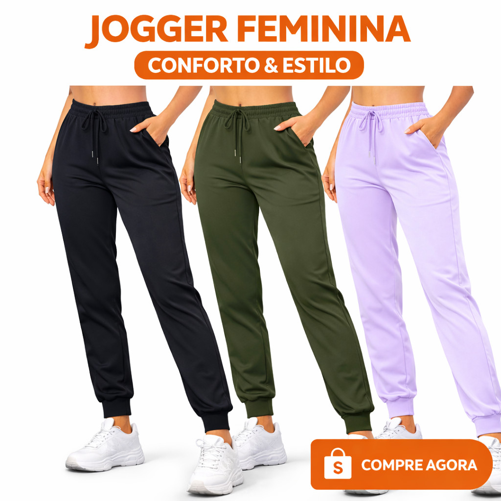 Calça Feminina Importada Jogger Dry Fit Com Elastano Esportiva Fitness Slim Fit Leve de Seda de Gelo Respirável